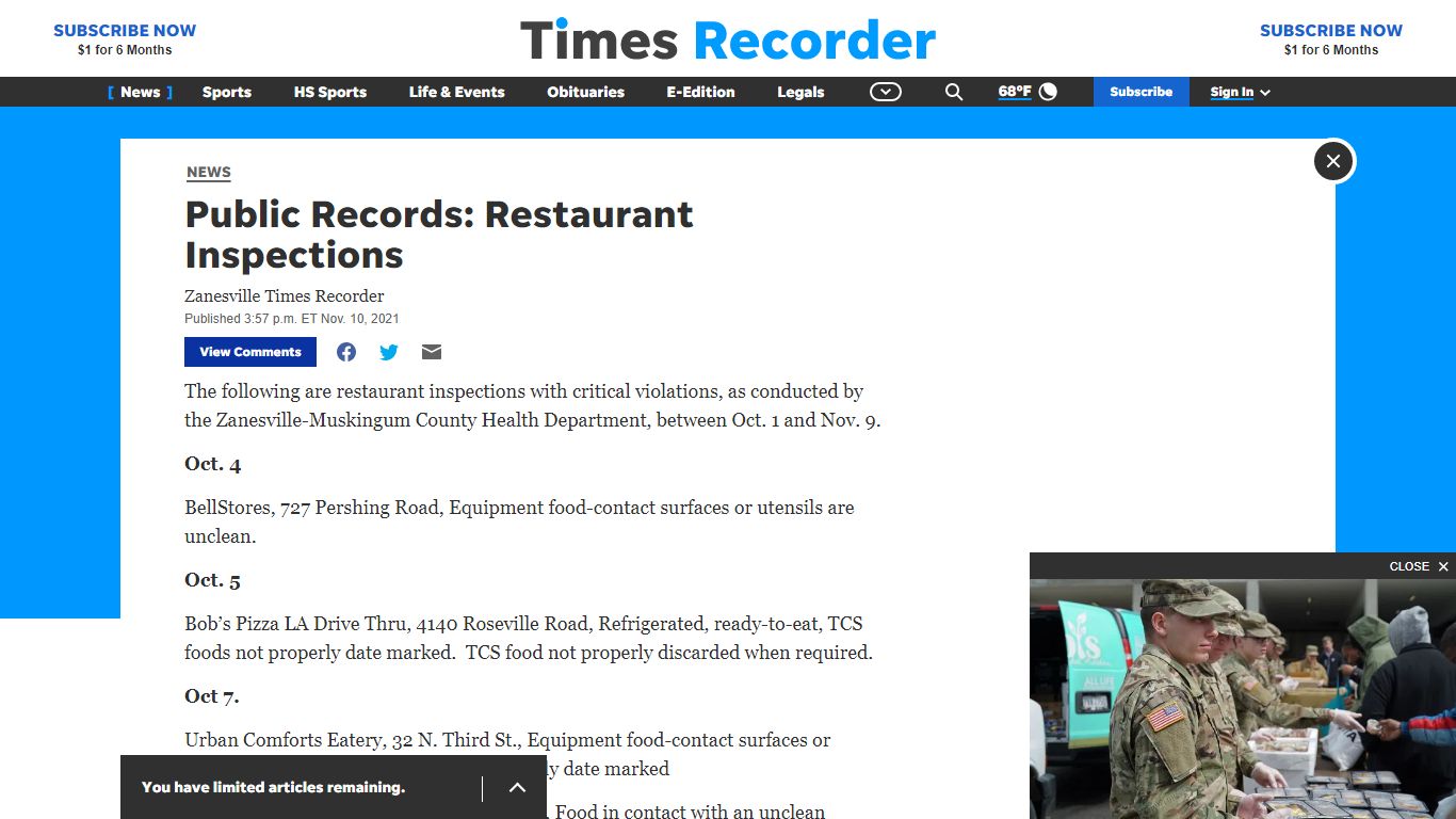 Public Records: Restaurant Inspections