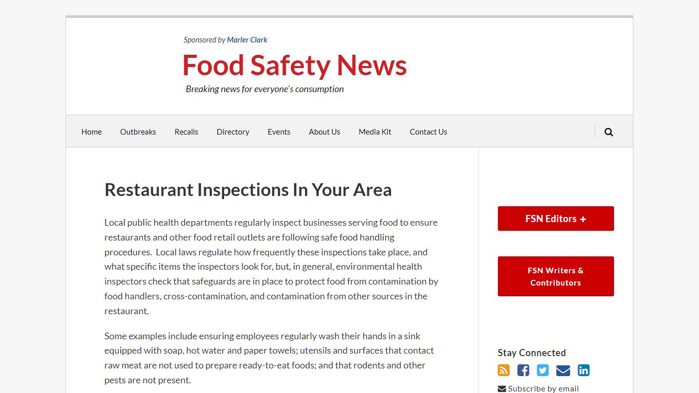 Restaurant Inspections In Your Area - Food Safety News